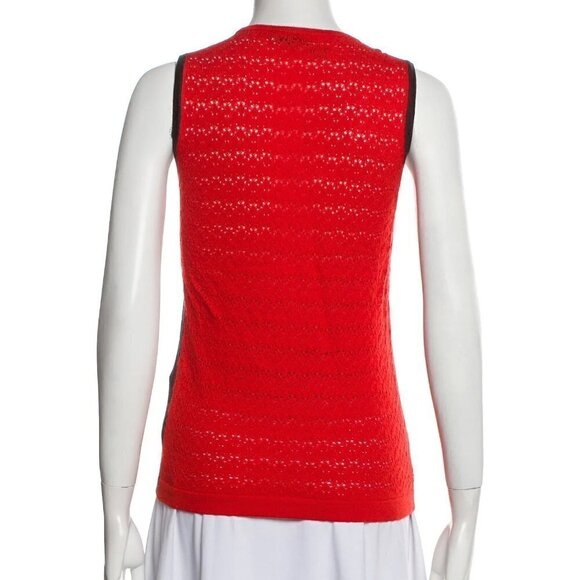 New Carolina Herrera Colorblock Scoop Neck Sleeveless Knitted Vest Sweater Small - Picture 5 of 12